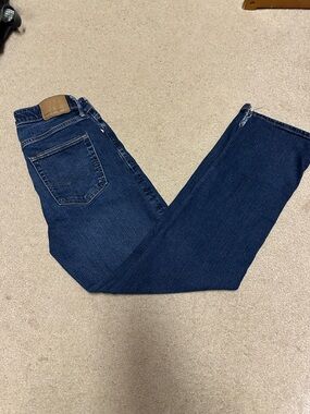 American Eagle Outfitters Men's Straight Jeans in Dark Blue